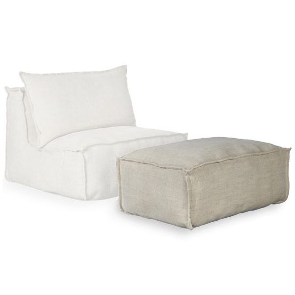 Ottoman for Lounger Chair - Linen Beige
