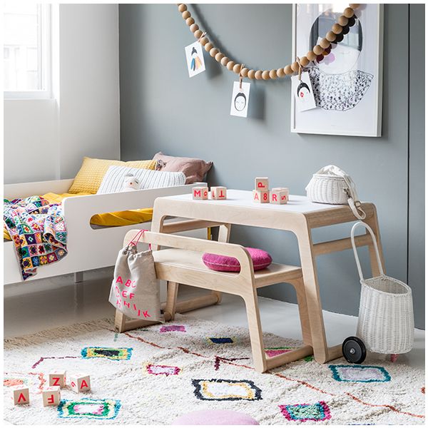 Table enfant B - Avec Tiroirs - Naturel