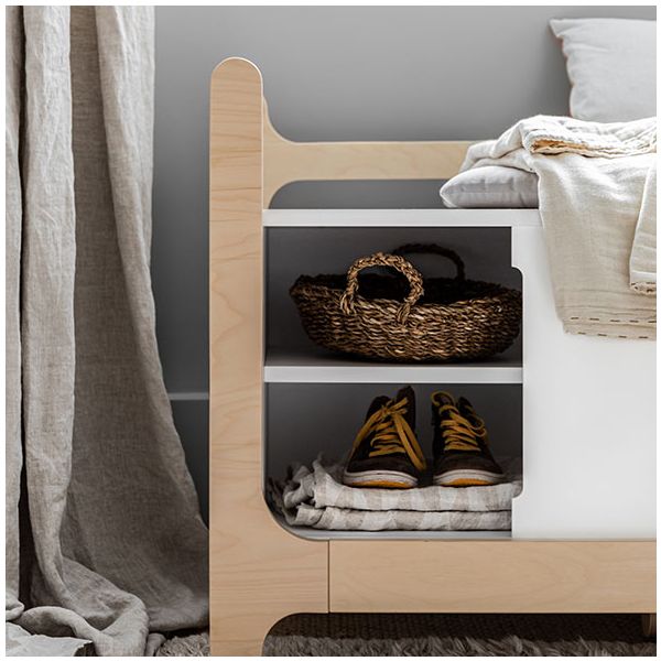 H Cabinet / Storage Bench - White