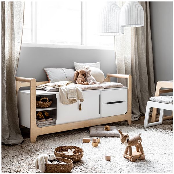 H Cabinet / Storage Bench - White