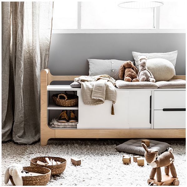 H Cabinet / Storage Bench - White