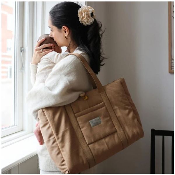 Ausklappbare Wickeltasche - Latte