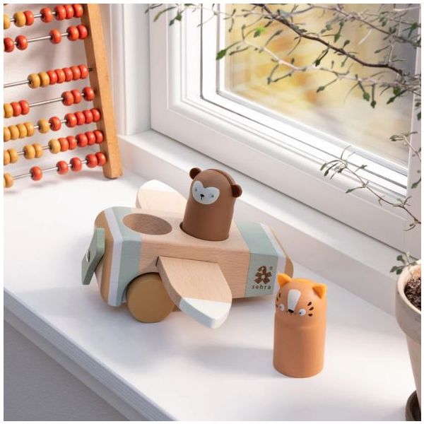 Avion en bois avec animaux Wildlife