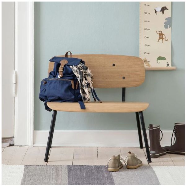 Oakee Kids Bench - Oak / Black