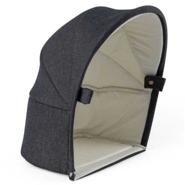 Babynestchen 3 in 1 mit Verdeck - Dunkelgrau Meliert
