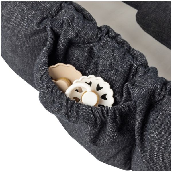 Babynestchen 3 in 1 mit Verdeck - Dunkelgrau Meliert