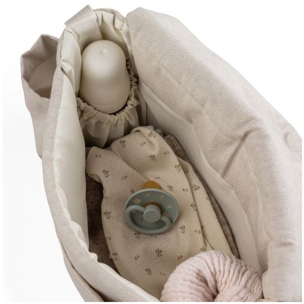 Kleine Wickeltasche On-the-go - Beige Meliert