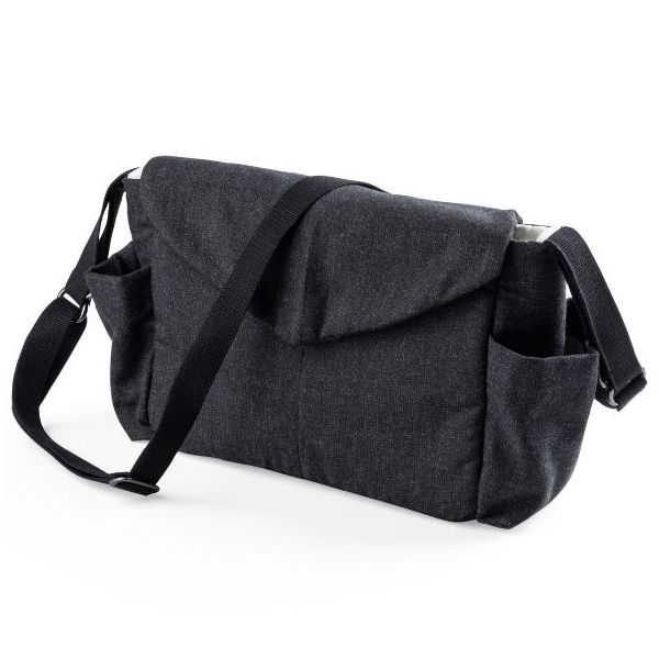 Kleine Wickeltasche On-the-go - Dunkelgrau Meliert