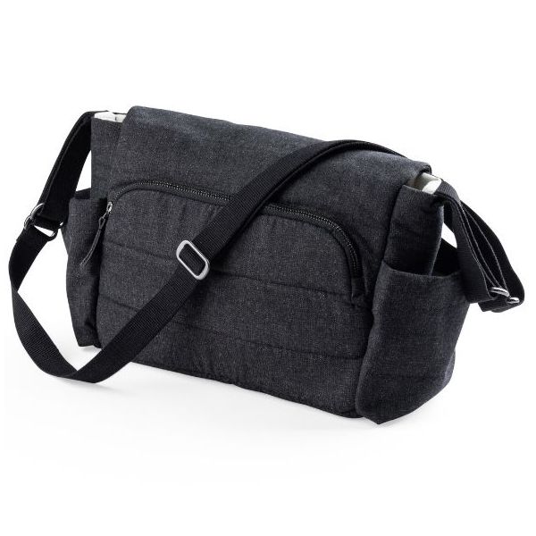 Kleine Wickeltasche On-the-go - Dunkelgrau Meliert