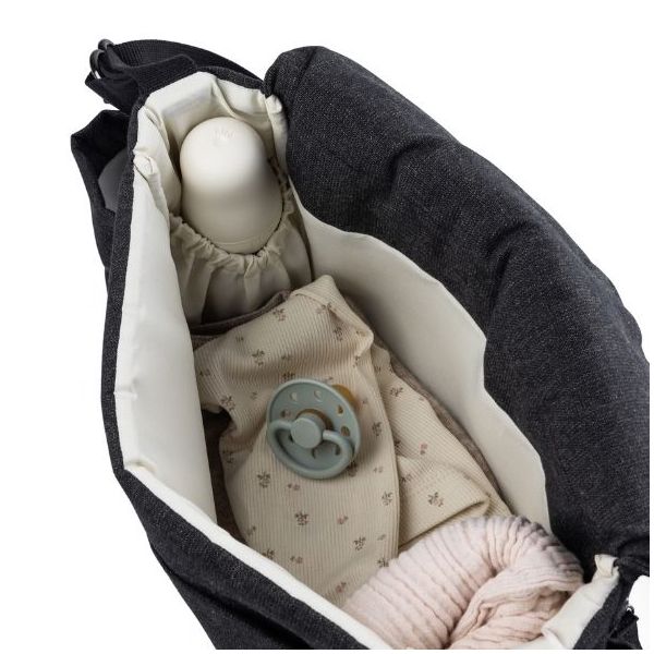Kleine Wickeltasche On-the-go - Dunkelgrau Meliert