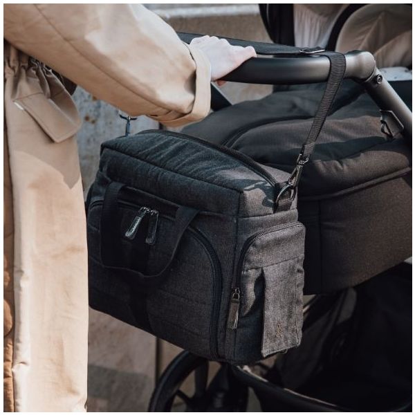 Wickeltasche On-the-go - Dunkelgrau Meliert