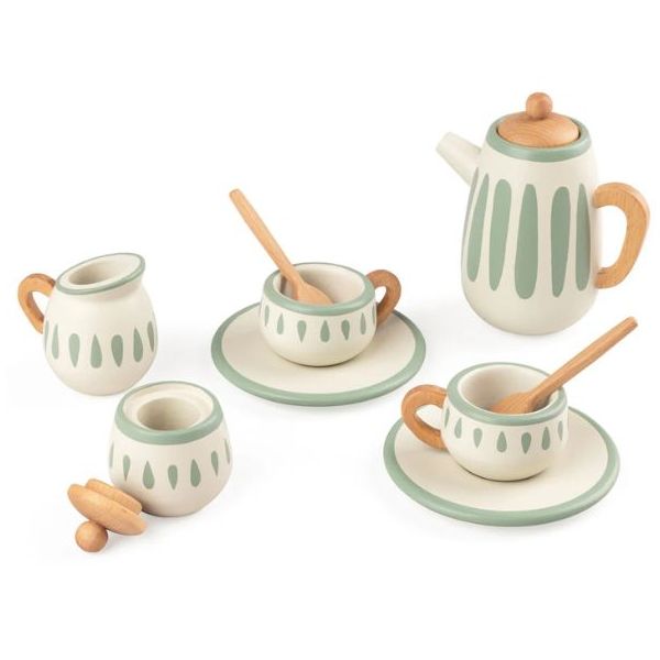 Service à thé en bois