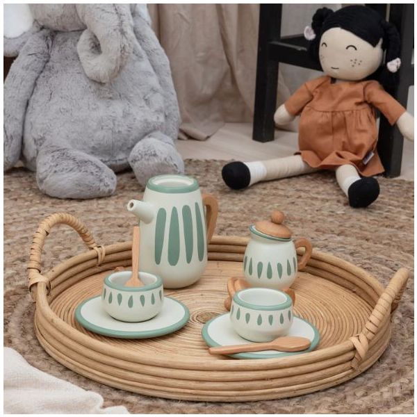 Service à thé en bois