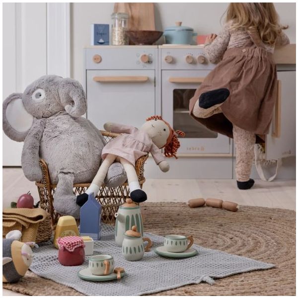 Service à thé en bois