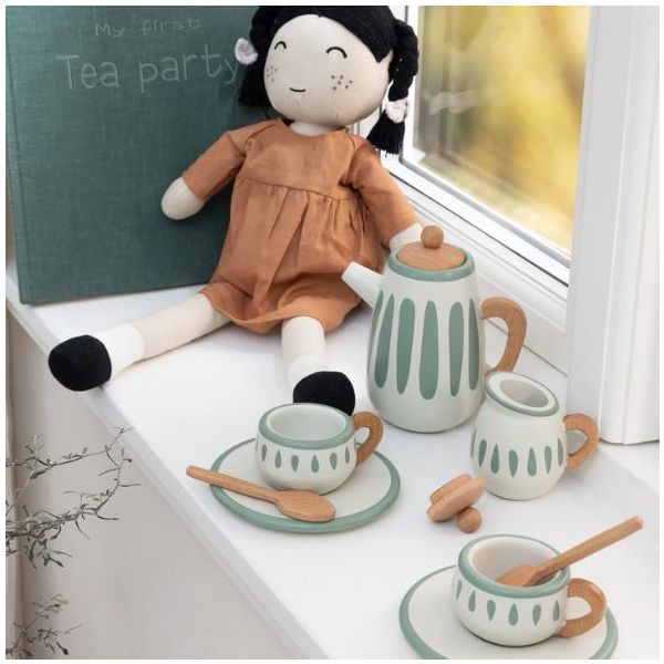 Service à thé en bois