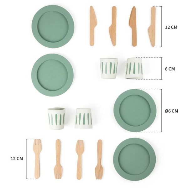 Set de vaisselle en bois