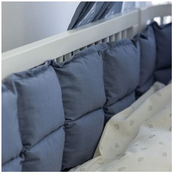 Tour de lit en kapok - 360 cm - Bleu Lac