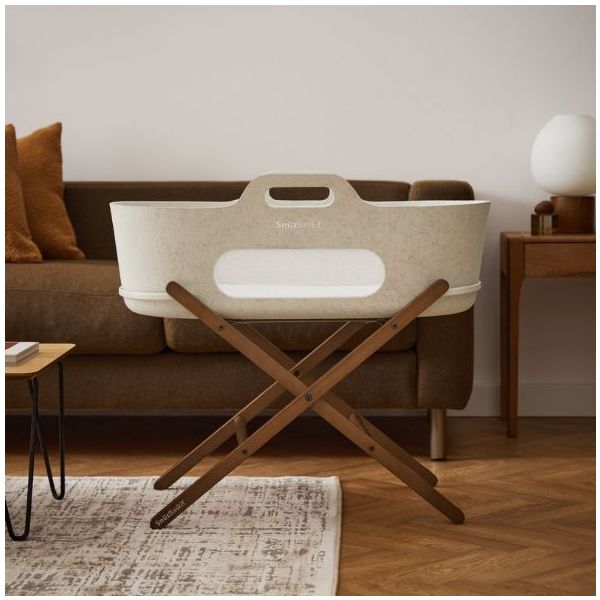 SnüzBaskit Moses Basket & Stand - Barley / Walnut