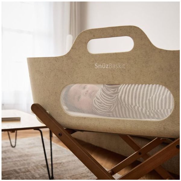 SnüzBaskit Moses Basket & Stand - Barley / Walnut