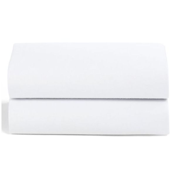 Set of 2 Fitted Sheets for SnüzBaskit Moses Basket - 38 x 75 cm - White
