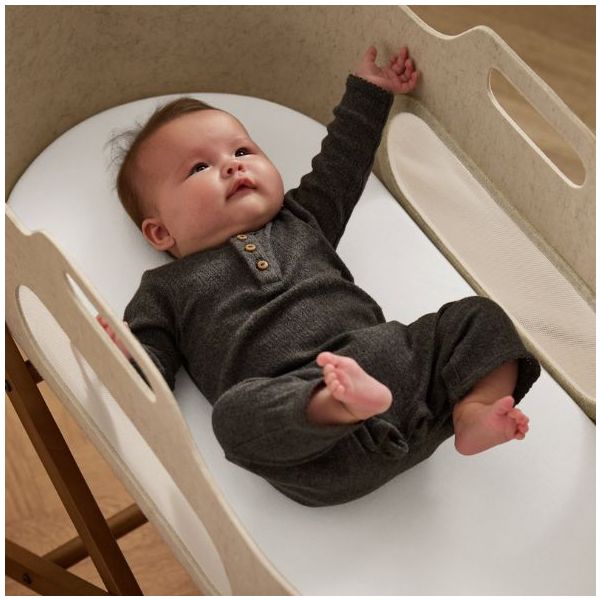 Set of 2 Fitted Sheets for SnüzBaskit Moses Basket - 38 x 75 cm - White