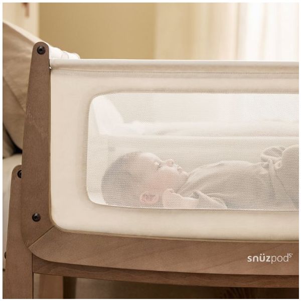 SnüzPod 5 Bedside Co-sleeper Crib - Walnut