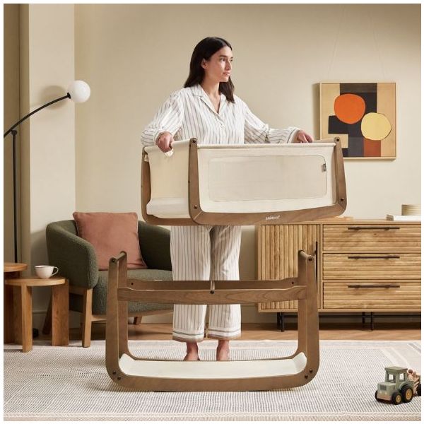 SnüzPod 5 Bedside Co-sleeper Crib - Walnut