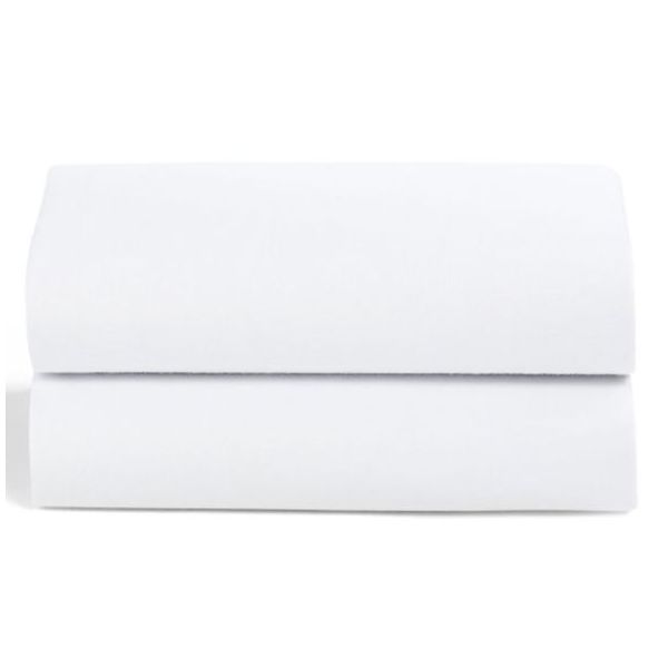 Set of 2 Fitted Sheets for SnüzPod 5 Bedside Crib - 44 x 80 cm - White