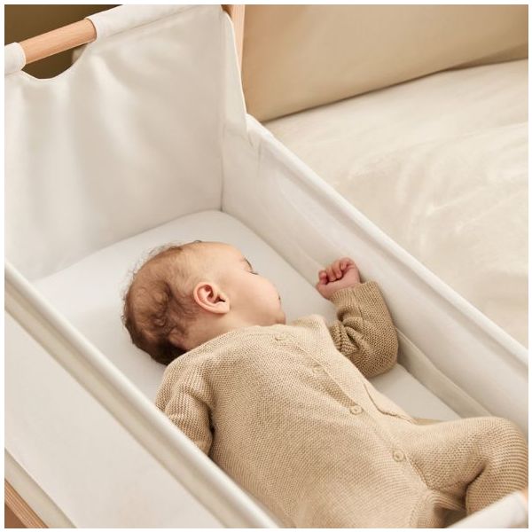Set of 2 Fitted Sheets for SnüzPod 5 Bedside Crib - 44 x 80 cm - White