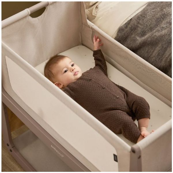 Set of 2 Fitted Sheets for SnüzPod 5 Bedside Crib - 44 x 80 cm - Stars Cashmere / Cashmere