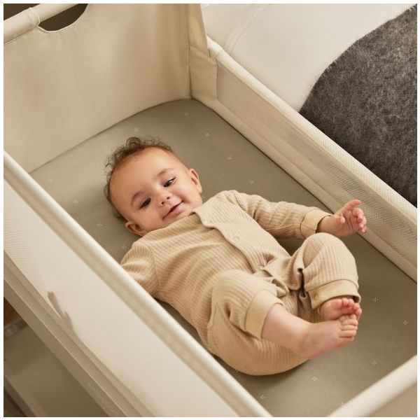 Set of 2 Fitted Sheets for SnüzPod 5 Bedside Crib - 44 x 80 cm - Stars Sage / Cashmere