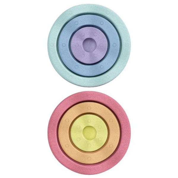 Brique empilable Stapelstein Inside - Arc-en-ciel Pastel - 6 pièces