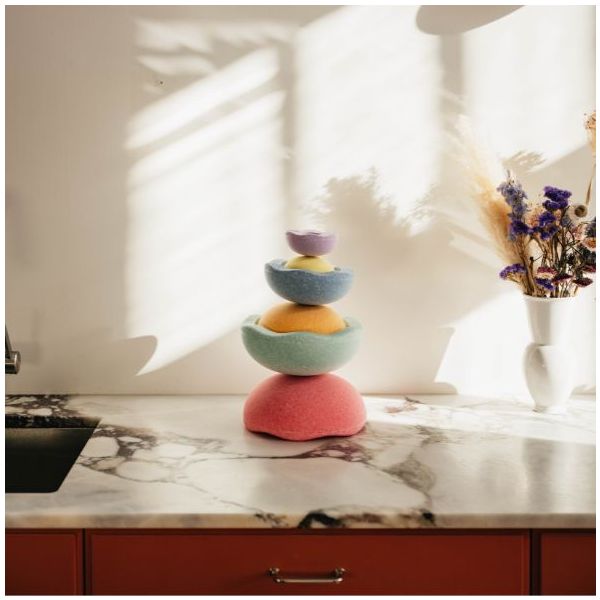 Brique empilable Stapelstein Inside - Arc-en-ciel Pastel - 6 pièces