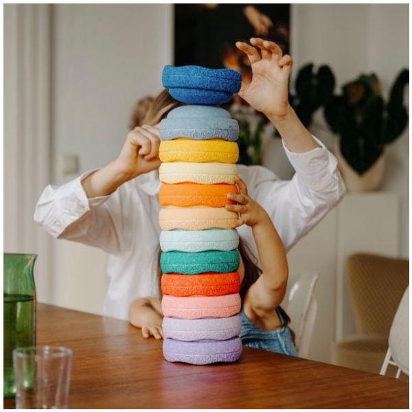 Brique empilable Stapelstein Mini - Arc-en-ciel - 6 pièces