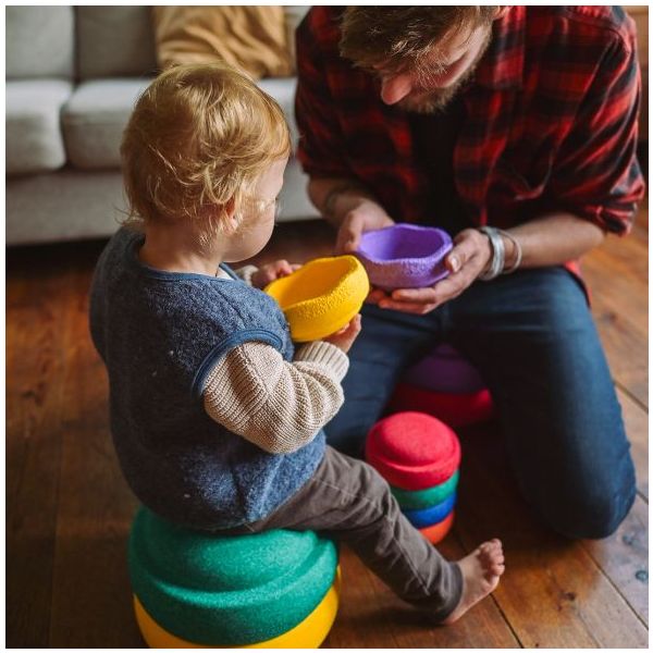 Brique empilable Stapelstein Mini - Arc-en-ciel - 6 pièces