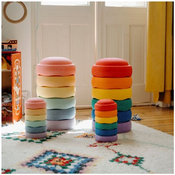Brique empilable Stapelstein Mini - Arc-en-ciel - 6 pièces