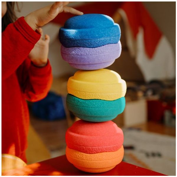 Brique empilable Stapelstein Mini - Arc-en-ciel - 6 pièces