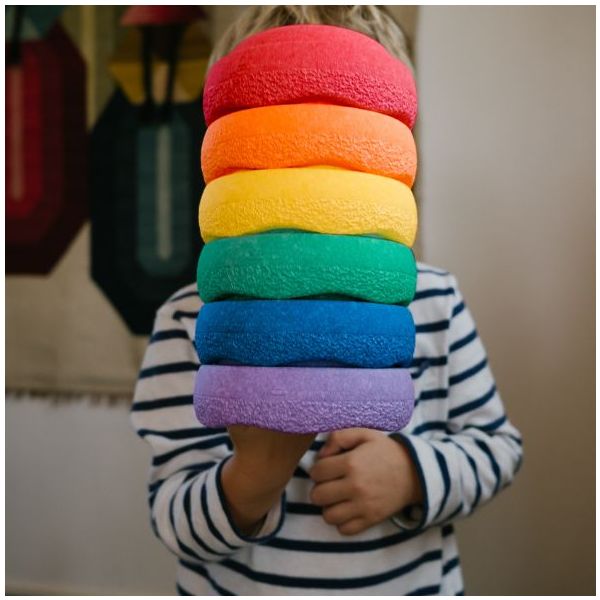 Brique empilable Stapelstein Mini - Arc-en-ciel - 6 pièces