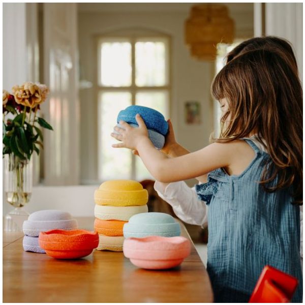 Brique empilable Stapelstein Mini - Arc-en-ciel - 6 pièces