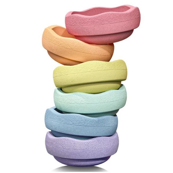 Brique empilable Stapelstein Mini - Arc-en-ciel Pastel - 6 pièces