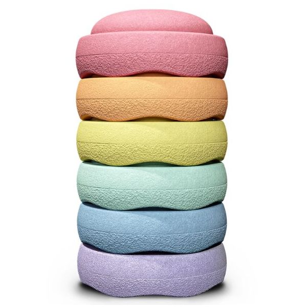 Brique empilable Stapelstein Mini - Arc-en-ciel Pastel - 6 pièces