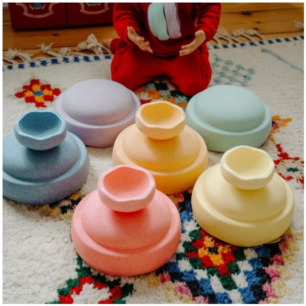 Brique empilable Stapelstein Mini - Arc-en-ciel Pastel - 6 pièces