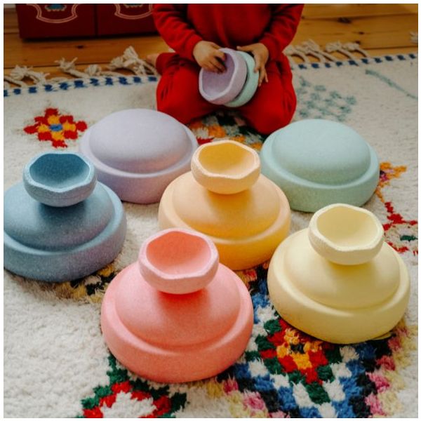 Brique empilable Stapelstein Mini - Arc-en-ciel Pastel - 6 pièces