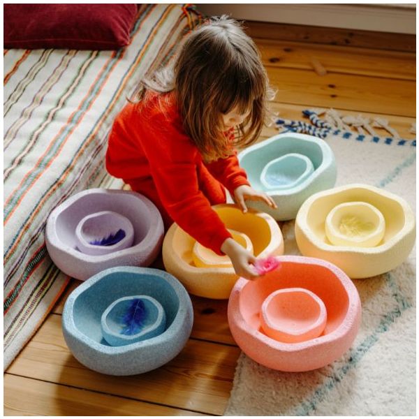 Brique empilable Stapelstein Mini - Arc-en-ciel Pastel - 6 pièces