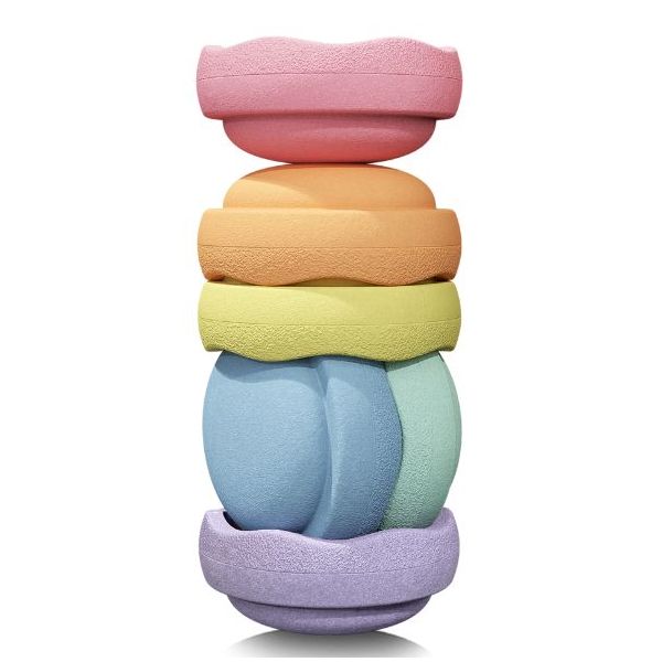 Brique empilable Stapelstein Mini - Arc-en-ciel Pastel - 6 pièces