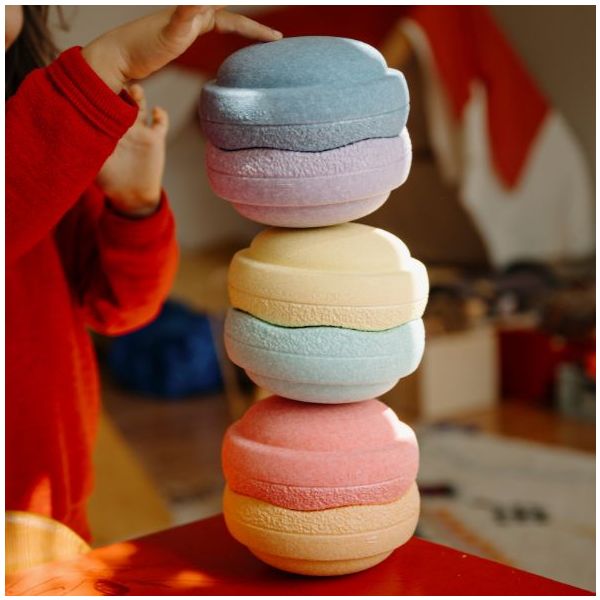 Brique empilable Stapelstein Mini - Arc-en-ciel Pastel - 6 pièces