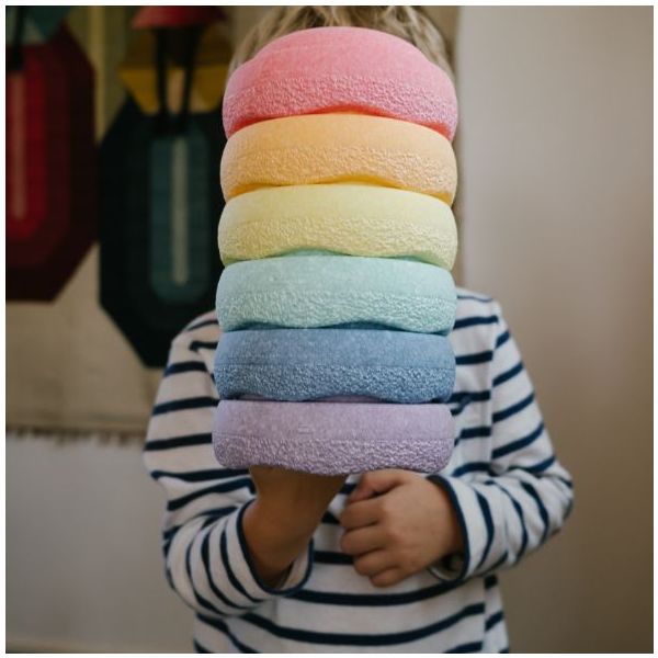 Brique empilable Stapelstein Mini - Arc-en-ciel Pastel - 6 pièces