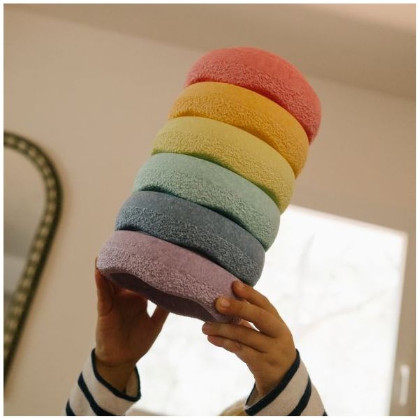 Brique empilable Stapelstein Mini - Arc-en-ciel Pastel - 6 pièces