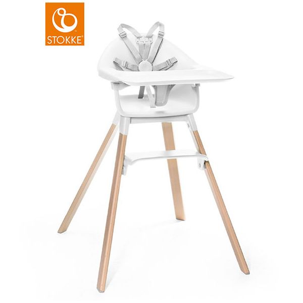 CLIKK High Chair with Nordic Grey Cushion - White - Display Model