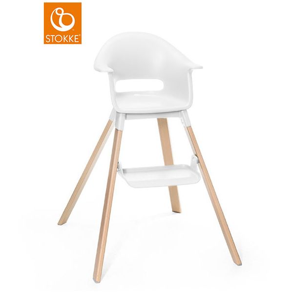 CLIKK High Chair with Nordic Grey Cushion - White - Display Model